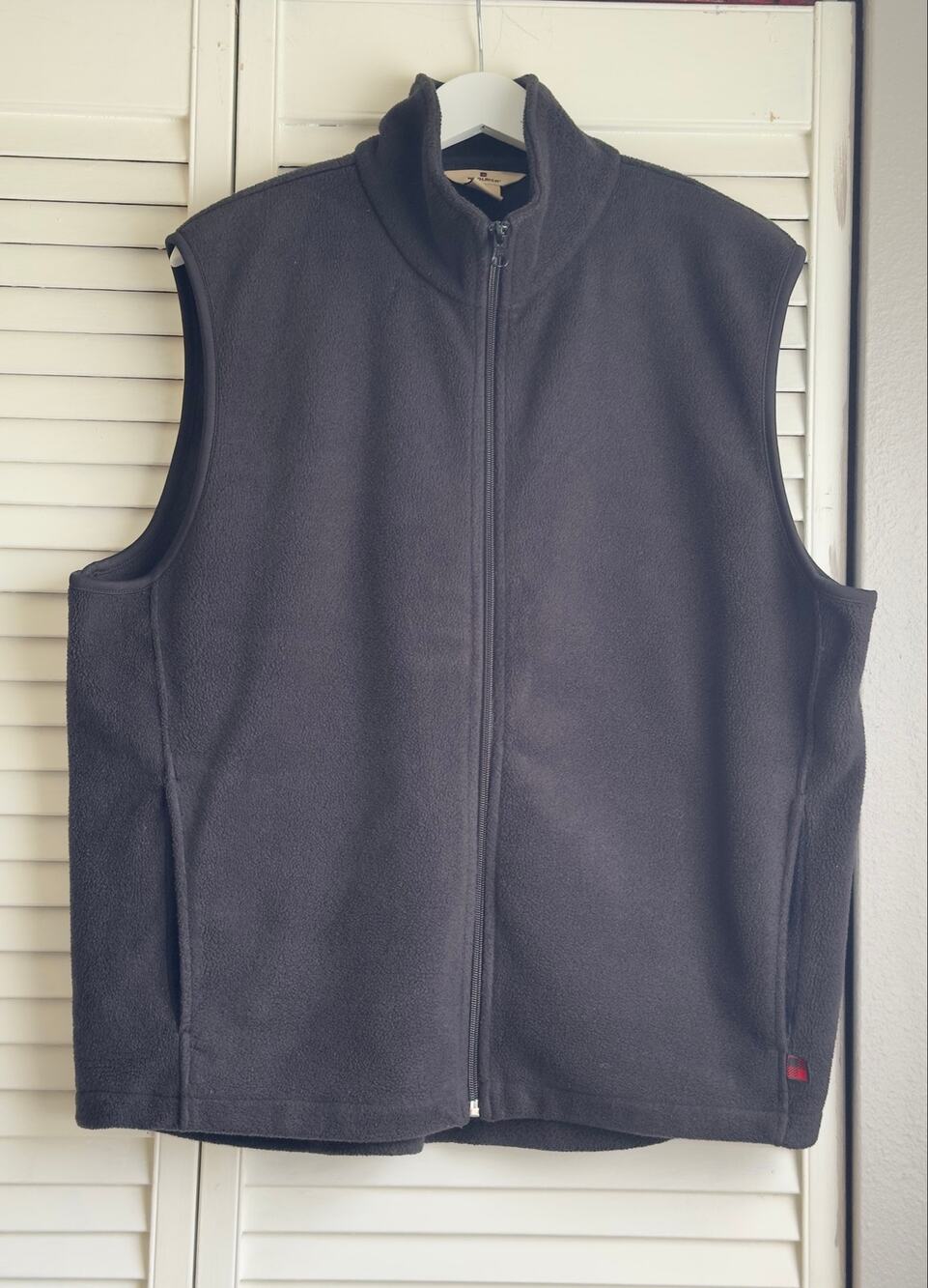 Woolrich Fleece Vest Mens Large Black Full Zip Outdoor Hiking Gorpcore 18018